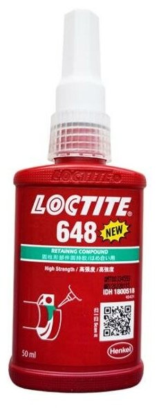 Loctite 648 – высокопрочный клей для цилиндрических соединений, термостойкий, не чувствителен к слегка замасленным поверхностям, быстрый.