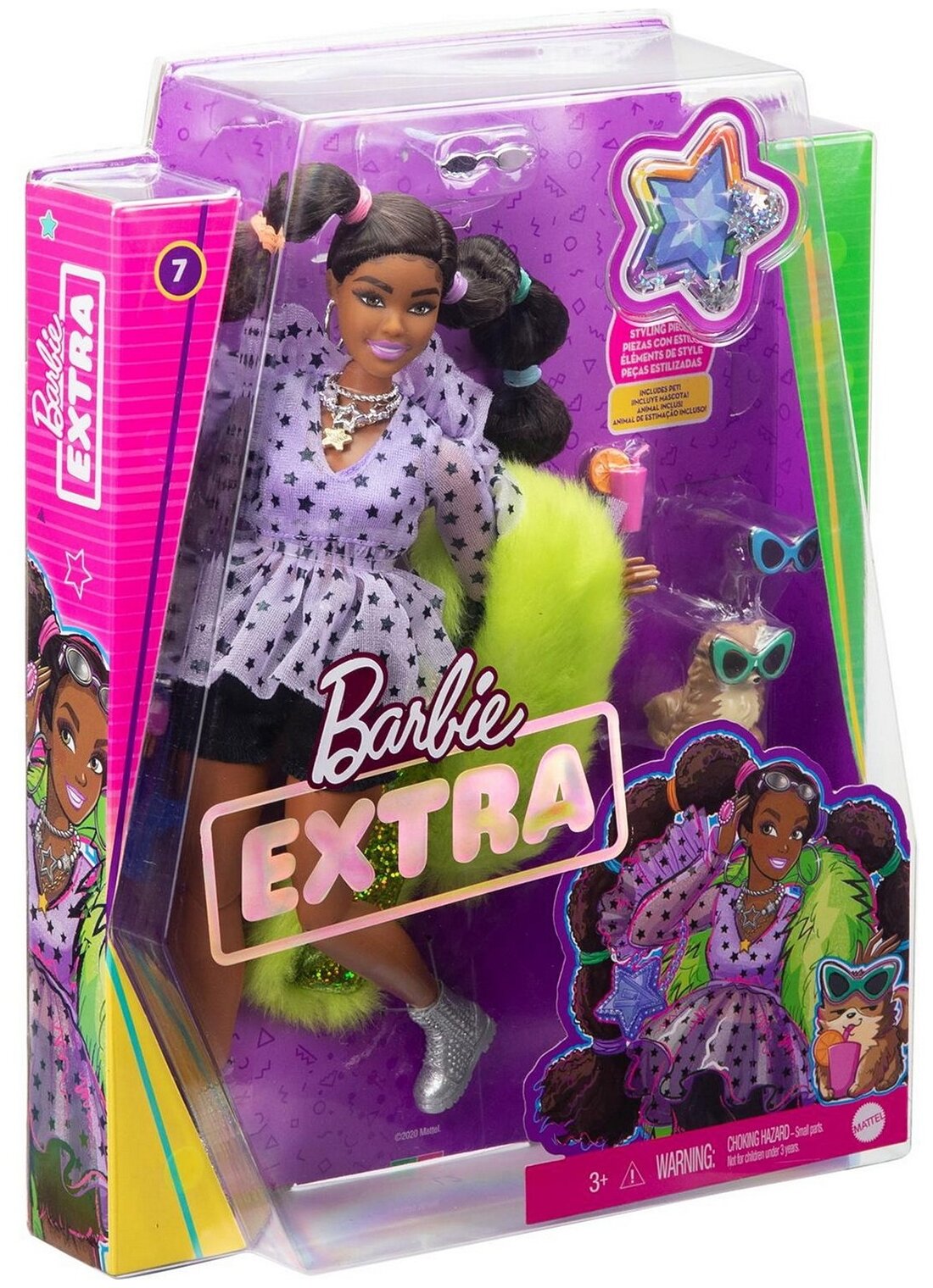 Barbie Кукла Экстра с переплетенными резинками хвостиками - фото №6