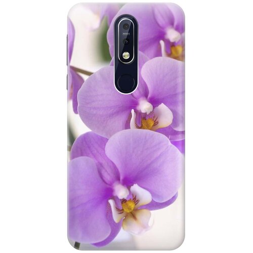 GOSSO Ультратонкий силиконовый чехол-накладка для Nokia 7.1 (2018) с принтом Сиреневые орхидеи ультратонкий силиконовый чехол накладка для nokia 9 с принтом сиреневые орхидеи