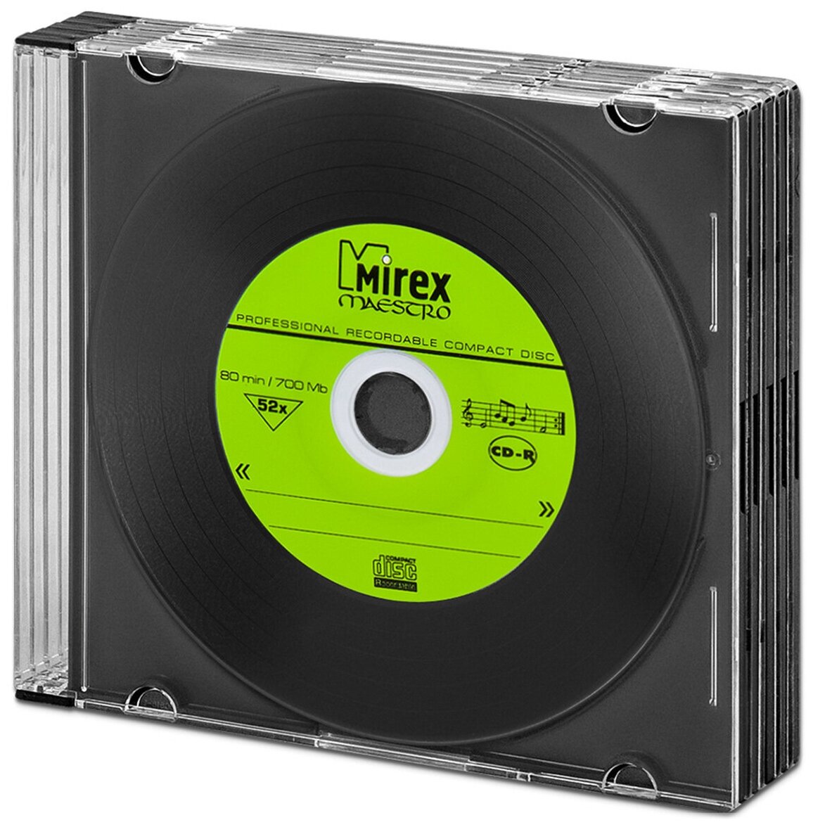 Диск Mirex CD-R 700Mb MAESTRO Vinyl (пластинка) slim 5 шт.