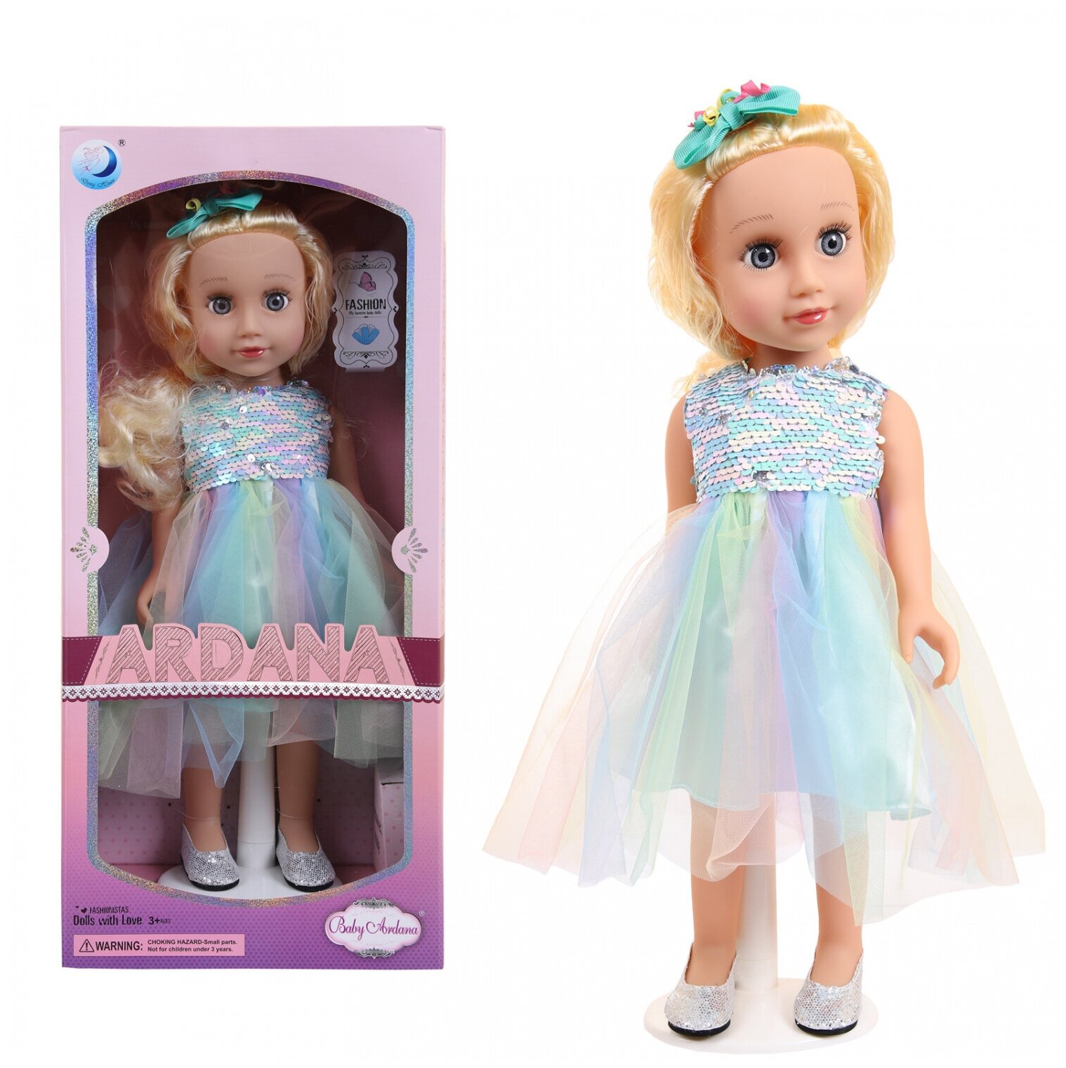 Кукла Junfa Ardana Baby в платье с пайетками и воздушной юбкой 45 см