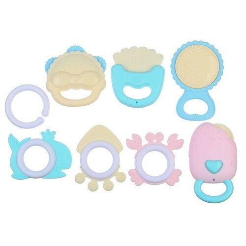 Набор погремушек и прорезывателей Нежность 7 шт 661₽