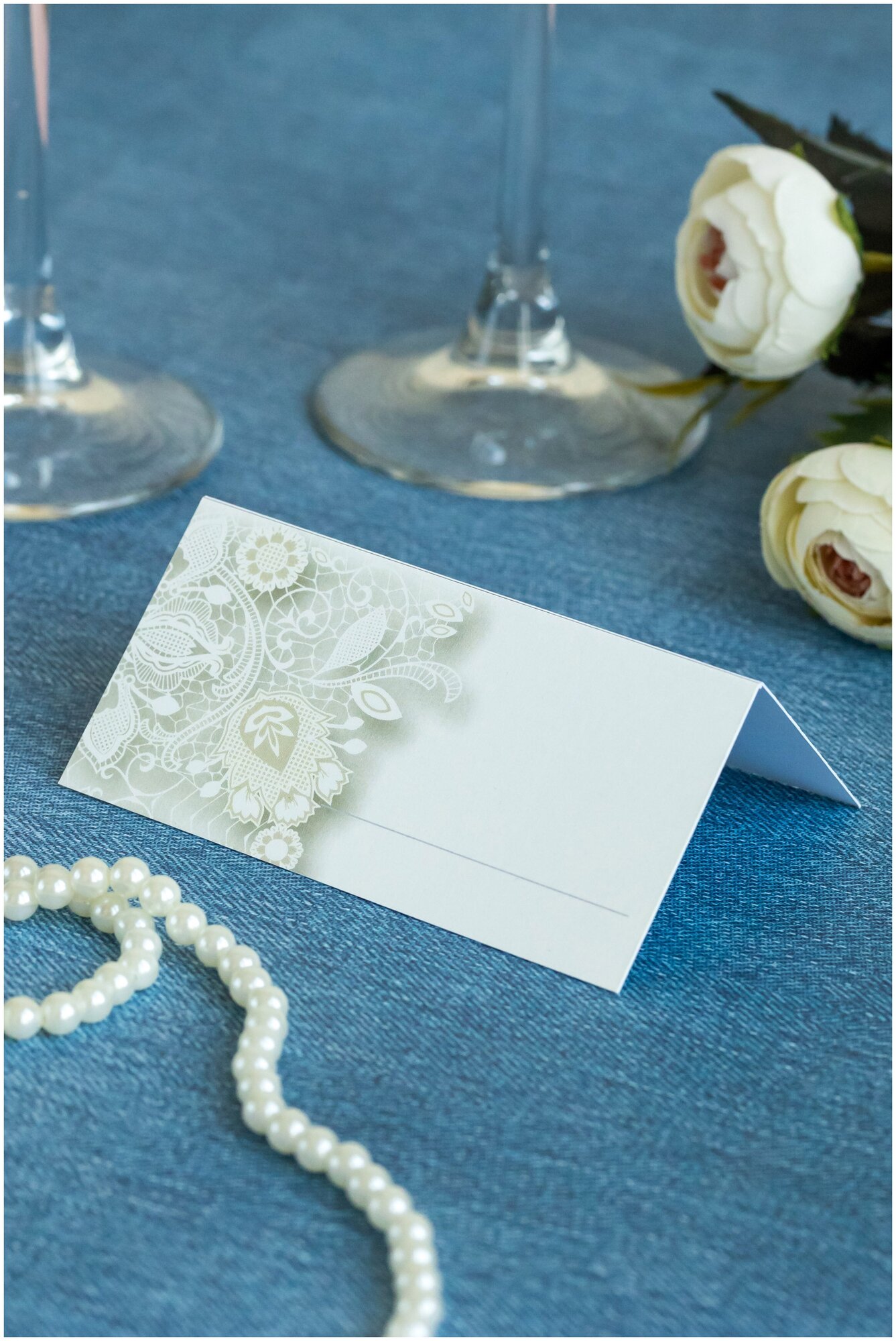 Свадебная карточка для рассадки гостей за столом на банкете, из картона белого цвета с кружевным узором на обложке, 10 штук