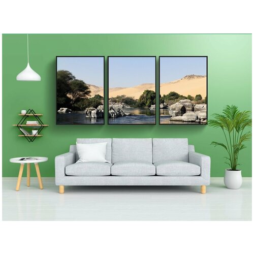 фото Набор модулных постеров для интерьера "нил, река, египет" 60x90 см. в тубусе, без рамки lotsprints