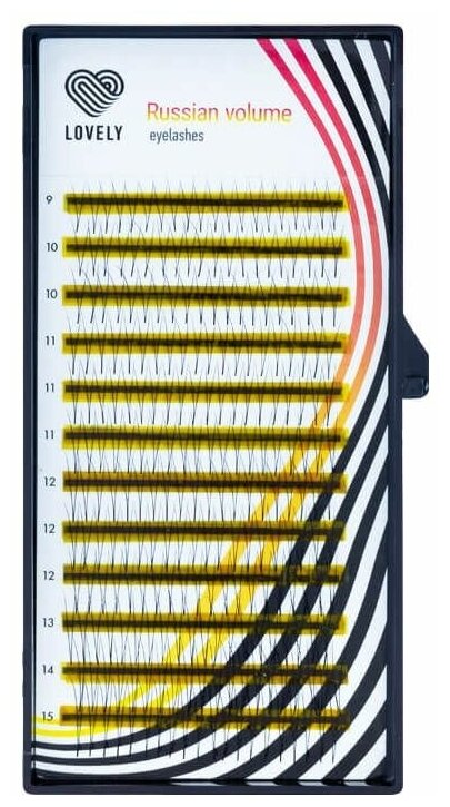 LOVELY Ресницы 2D - 12 линий (изгиб D; толщина 0,07; длина 6-12)