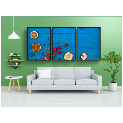 фото Набор модулных постеров для интерьера "зима, рождество, холодный" 60x90 см. в тубусе, без рамки lotsprints