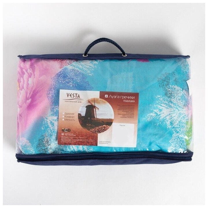Подушка «Лузга Гречихи» 40х60 см, цвет (микс цветов, 1шт), п/э 100% (сумка) - фотография № 4