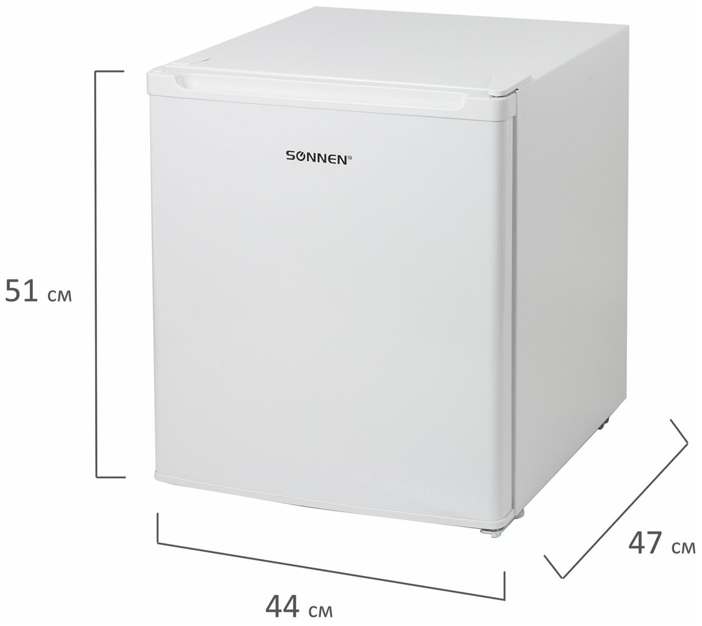 Холодильник SONNEN DF-1-06, однокамерный, объем 47 л, морозильная камера 4 л, 44×47×51 см, белый, 454213 - фотография № 4