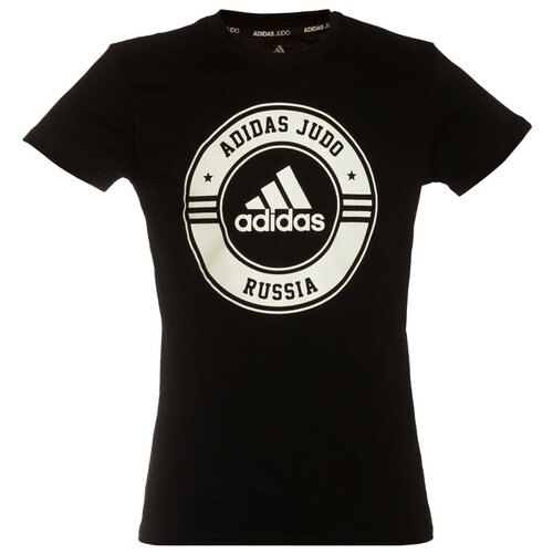 Футболка детская adidas Combat Sport T-Shirt Judo Russia Kids черно-белая 152 см