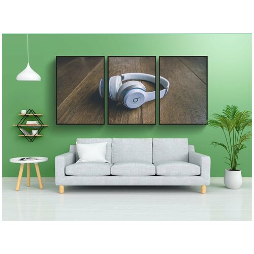 фото Набор модулных постеров для интерьера "белый, наушники, гарнитура" 60x90 см. в тубусе, без рамки lotsprints