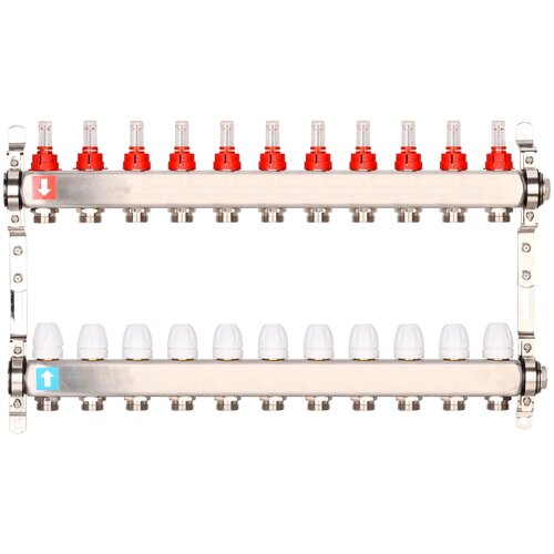 Коллектор регулируемый с расходомерами Gappo G424.11 11-вых. x1x3/4