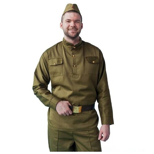 Карнавальный костюм Солдат, пилотка, гимнастерка, ремень, р. 54-56 4822571