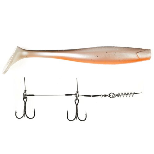 Виброхвосты Lucky John 3D BBS Series Giant Kubira Swim Shad, 10,3in (26,00)/PG18 + Stinger XL (1 штука) рыболовная приманка htdob 25 см 135 г 4 сегмента тонущая приманка кренкбейт тяжелая приманка медленная большой размер