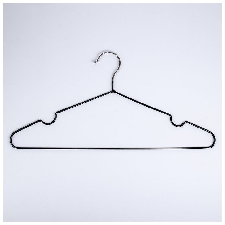 Вешалка-плечики для одежды Доляна, размер 40-44, антискользящее покрытие, цвет чёрный