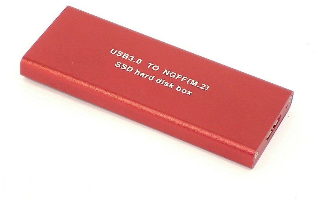 Бокс для SSD диска NGFF (M2) с выходом USB 3.0 алюминиевый красный