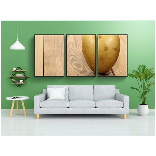 фото Набор модулных постеров для интерьера "древесина, сердце, формы сердца" 60x90 см. в тубусе, без рамки lotsprints