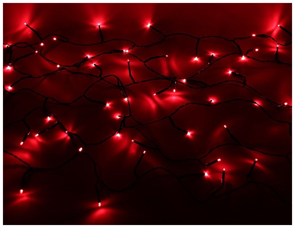 фото Kaemingk Светодиодная гирлянда нить Объемная 180 красных LED ламп 13.5 м, черный ПВХ, контроллер, IP44 494150