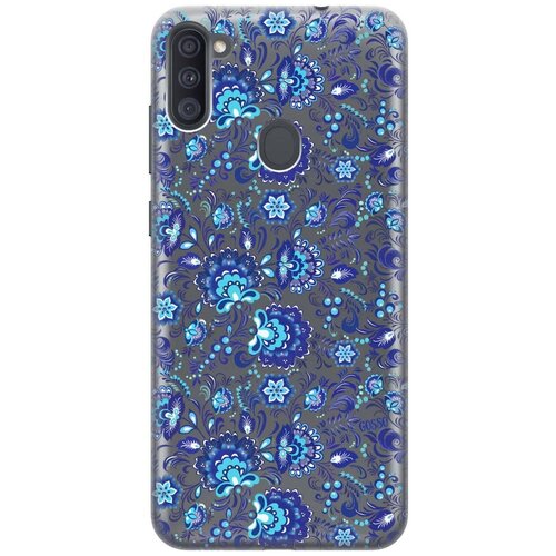 фото Ультратонкий силиконовый чехол-накладка clearview для samsung galaxy a11 / m11 с 3d принтом "gzhel" gosso