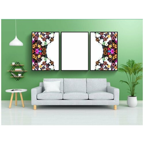 фото Набор модулных постеров для интерьера "граница, красочный, бусы" 60x90 см. в тубусе, без рамки lotsprints