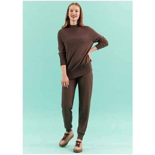 фото Брюки из вязаного трикотажа elis, коричневый