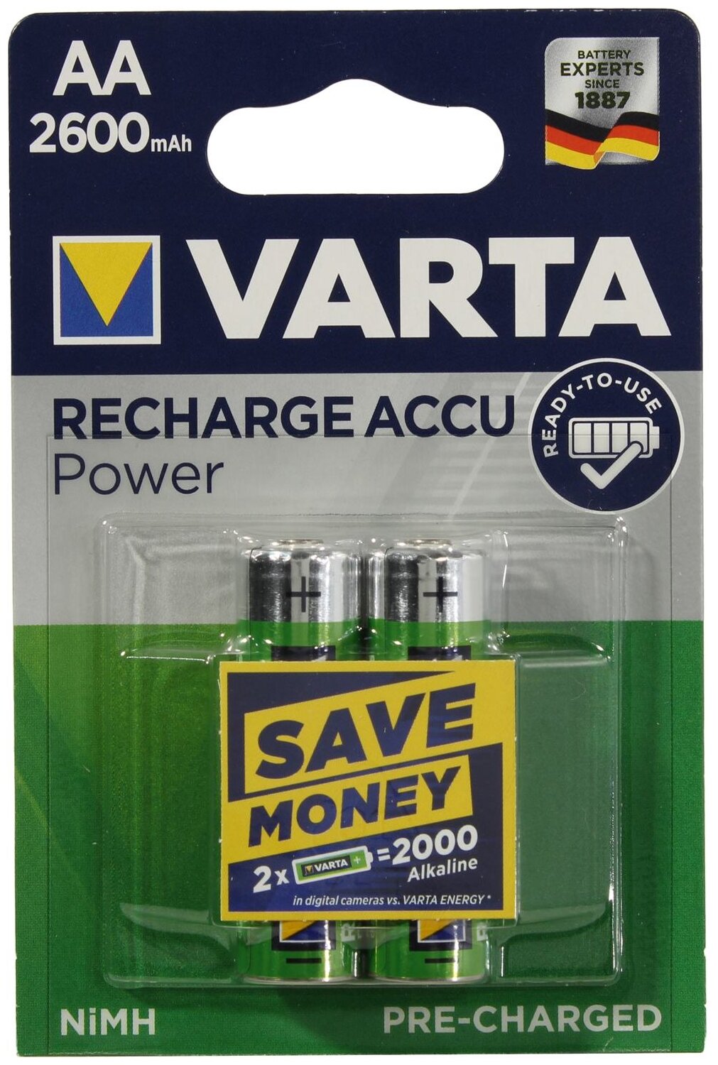 Аккумулятор Varta LR6 AA 2600 mAh R2U (уп 2 шт)