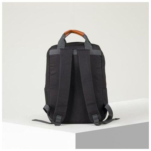 фото Рюкзак-сумка, отдел на молнии, наружный карман, цвет чёрный yandex market