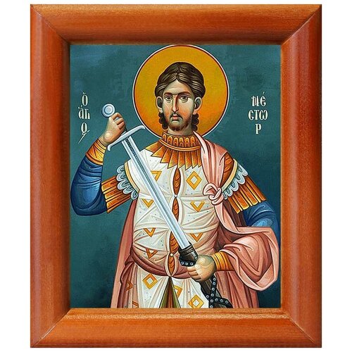 Мученик Нестор Солунский, Фессалоникийский, икона в рамке 8*9,5 см мученик нестор солунский фессалоникийский икона на доске 7 13 см