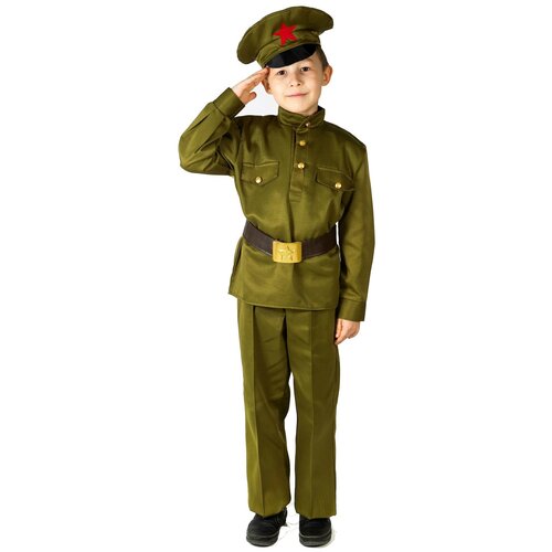 фото Карнавальный костюм фабрика бока костюм на 9 мая сержант в фуражке детский, 104-116 см