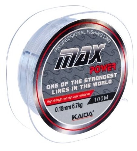 Леска KAIDA Pro MAX Power, 0.35 mm, 7.59 Kg, 100m.