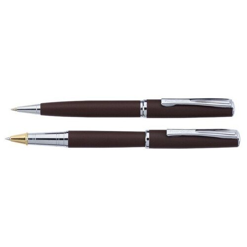 фото Набор pierre cardin pen&pen: ручка шариковая + роллер. цвет - коричневый матовый. упаковка е.