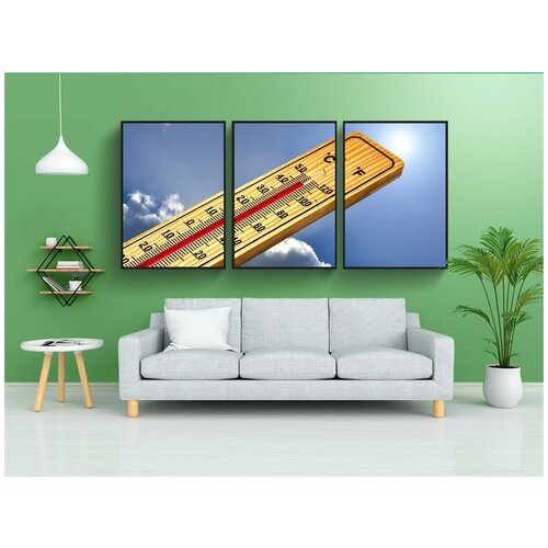 фото Набор модулных постеров для интерьера "термометр, летом, горячий" 60x90 см. в тубусе, без рамки lotsprints