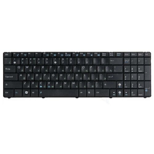 Клавиатура (04GNV91KRU00-2) ZeepDeep для ноутбука Asus F52, F90, K50, K51, K60I, K60IJ, K61, K62, K70, K71, K72, P50, X5DIJ, черная, горизонтальный Enter keyboard клавиатура zeepdeep для ноутбука asus bu400 bu400v b400a b33e e450 bx32vd bx32 черная с рамкой гор enter
