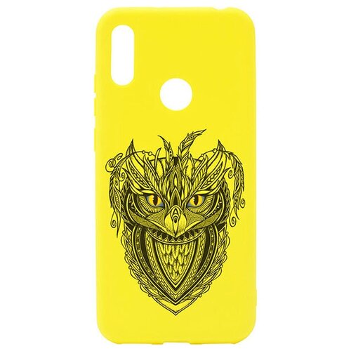 фото Чехол soft touch art grand owl для huawei honor 8a / y6 (2019) желтый gosso