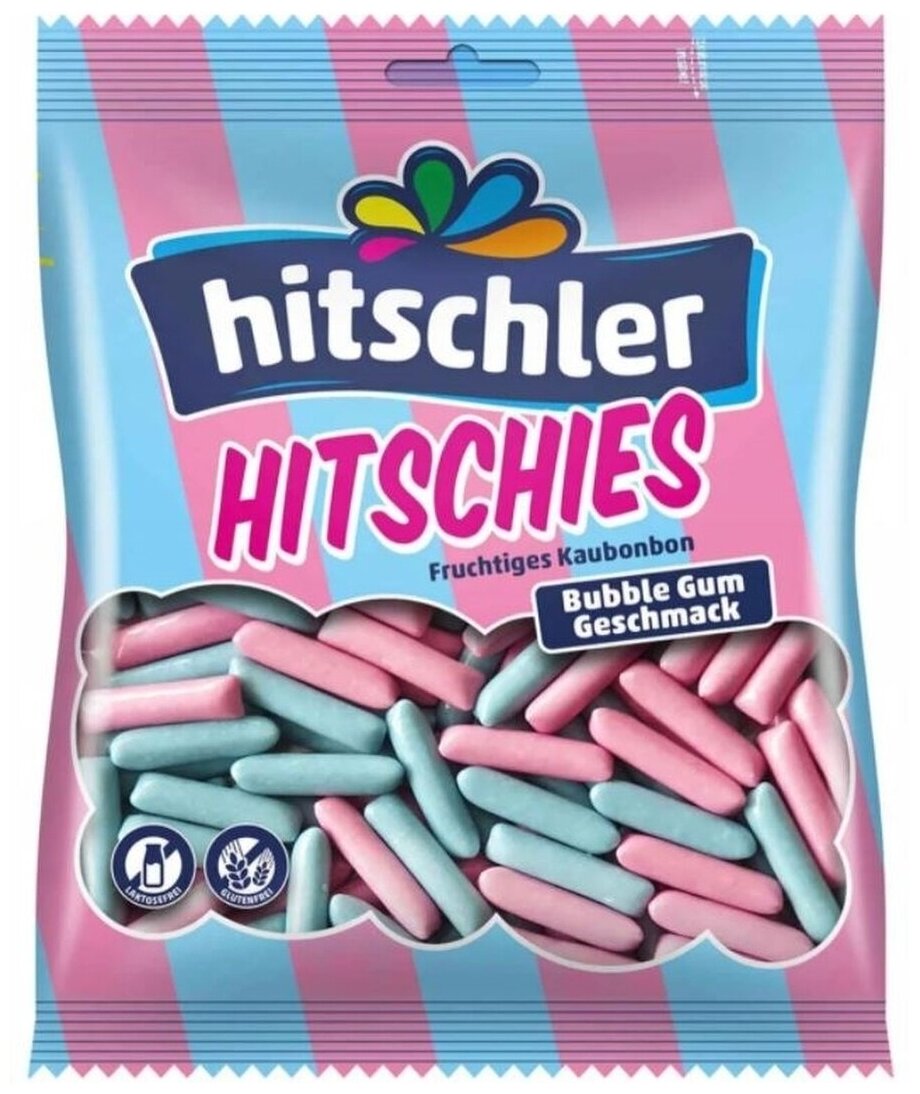 Жевательные конфеты Hitschler Bubble Gum со вкусом бабл гам (Германия), 140 г