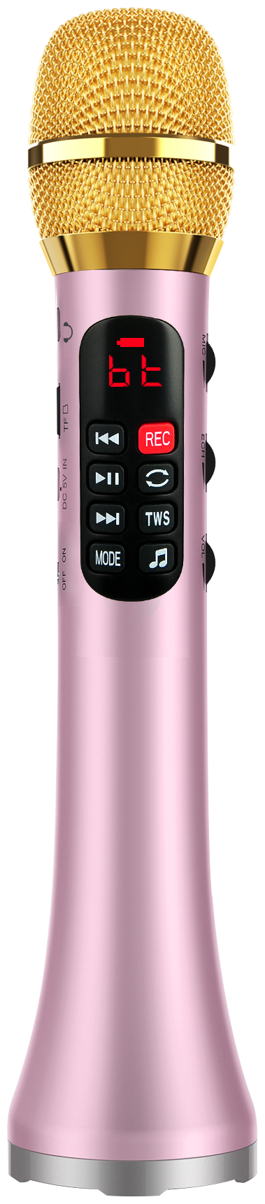 Профессиональный караоке-микрофон L-1038DSP 25W розовый