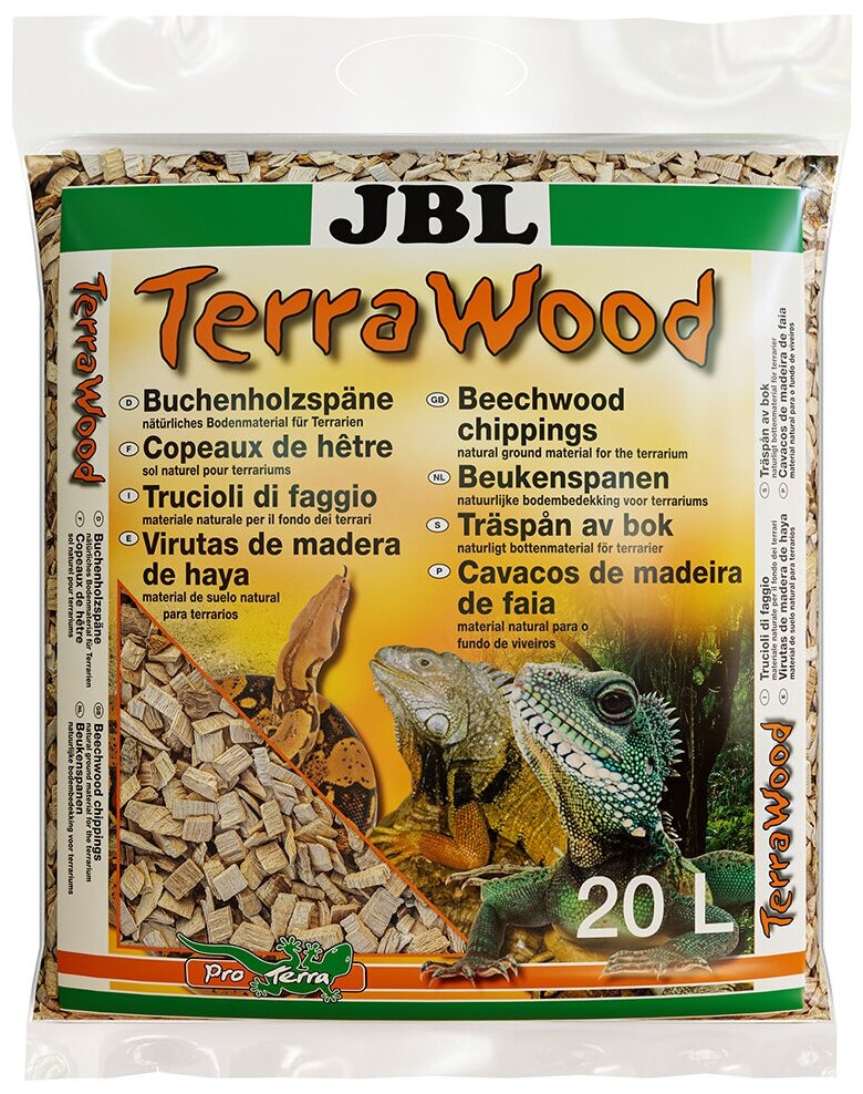 JBL TerraWood - Натуральный субстрат из щепы бука д/сухих и полусухих террариумов, 5 л - фотография № 5