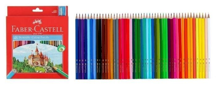 Карандаши цветные Faber-Castell ECO замок с точилкой 48 шт. - фото №7