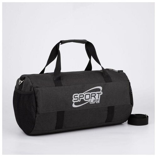 фото Сумка спортивная, отдел на молнии, 2 боковые сетки, длинный ремень, цвет чёрный mikimarket