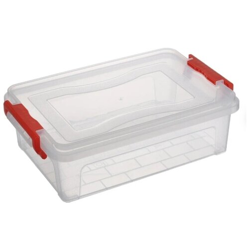 Контейнер для хранения 36л с крышкой и ручками 31х20 h9см прозрачный пластик герметичный 760₽