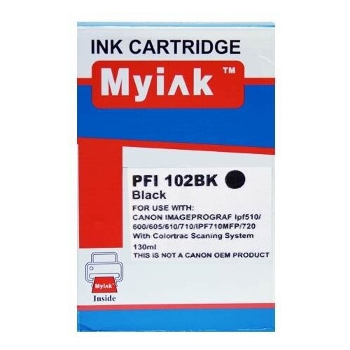 Картридж MyInk для CANON PFI-102Bk IPF 500/600/700 Black (130 ml, Dye) body builder shaker black 600 ml