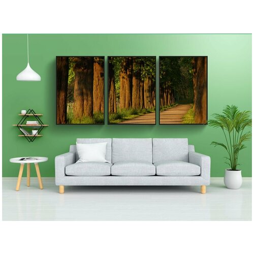 фото Набор модулных постеров для интерьера "дорожка, проспект, каштан" 60x90 см. в тубусе, без рамки lotsprints