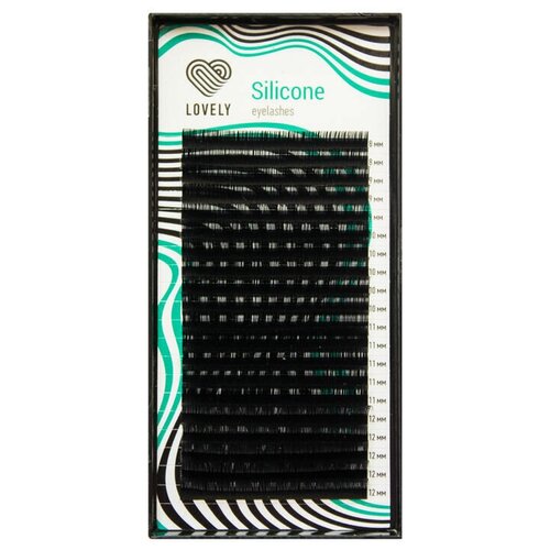 Купить LOVELY Черные ресницы для наращивания Silicone 0, 10 / M / 15 мм / Ресницы Лавли Силикон 0.10 М 15мм, искусственное волокно