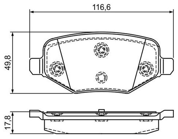 Дисковые тормозные колодки задние TRIALLI PF 4029 для Mazda 626, Isuzu Trooper, Ford Explorer (4 шт.)