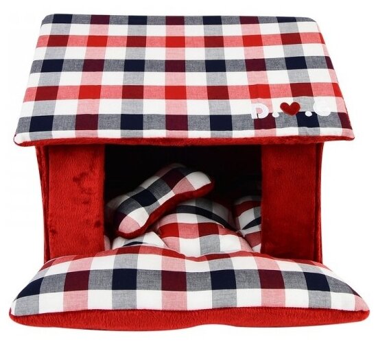 Домик для животных Puppia "BEAUFORT HOUSE", красный, 43*40*36см (Южная Корея) - фотография № 2