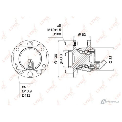 фото Ступица колеса зад прав лев lynxauto wh1226