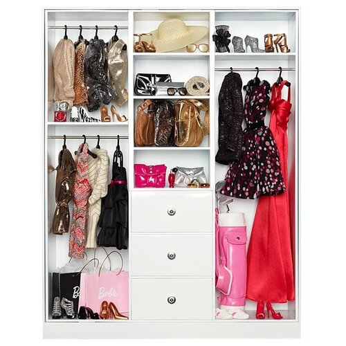 Шкаф Barbie Wardrobe (Для одежды для кукол Барби) барби дизайнер одежды мультколлекция