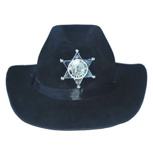 Шляпа Шерифа карнавальная, черная карнавальная шляпа шерифа розовая