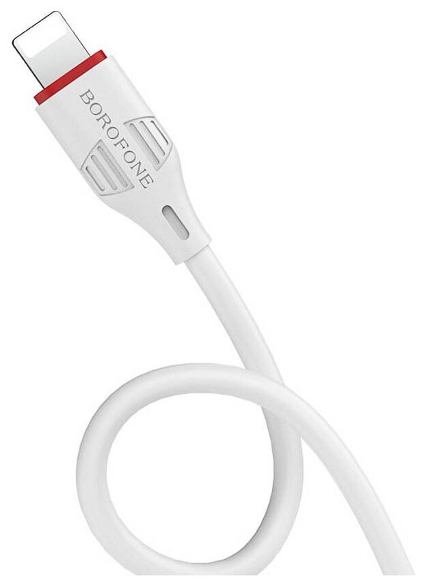 Кабель USB - Apple 8 pin Borofone BX17 Enjoy, 1.0м, 2.0A, круглый, ПВХ, белый