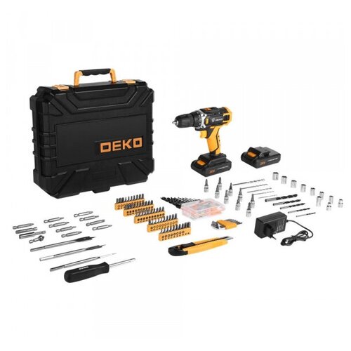 Аккумуляторная дрель-шуруповерт DEKO DKCD20FU-Li в кейсе 193 аксессуара 1245500₽