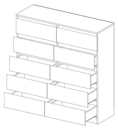 Комод 10 ящиков, Белый - фотография № 2